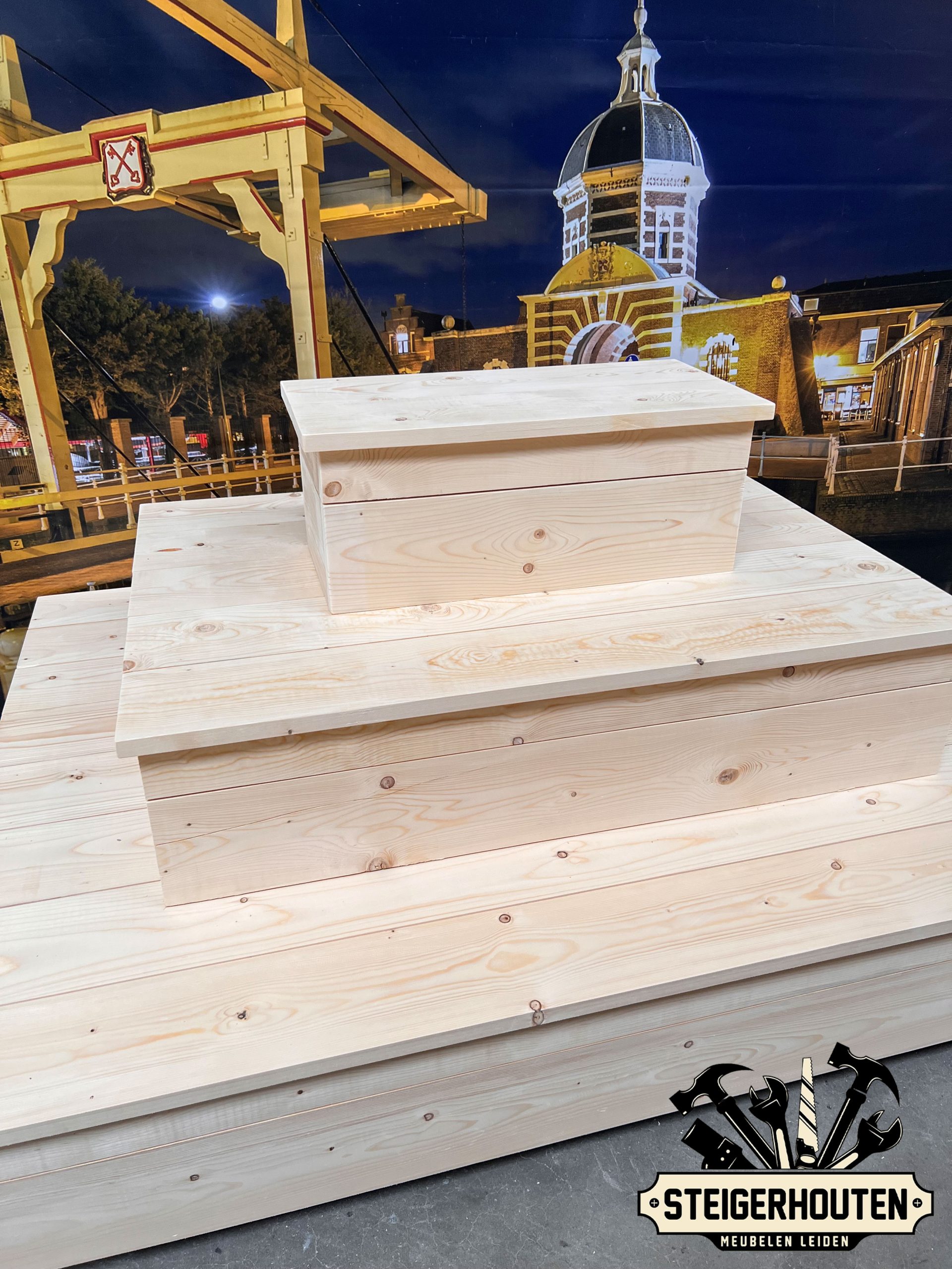 Steigerhouten Decoratie Display
