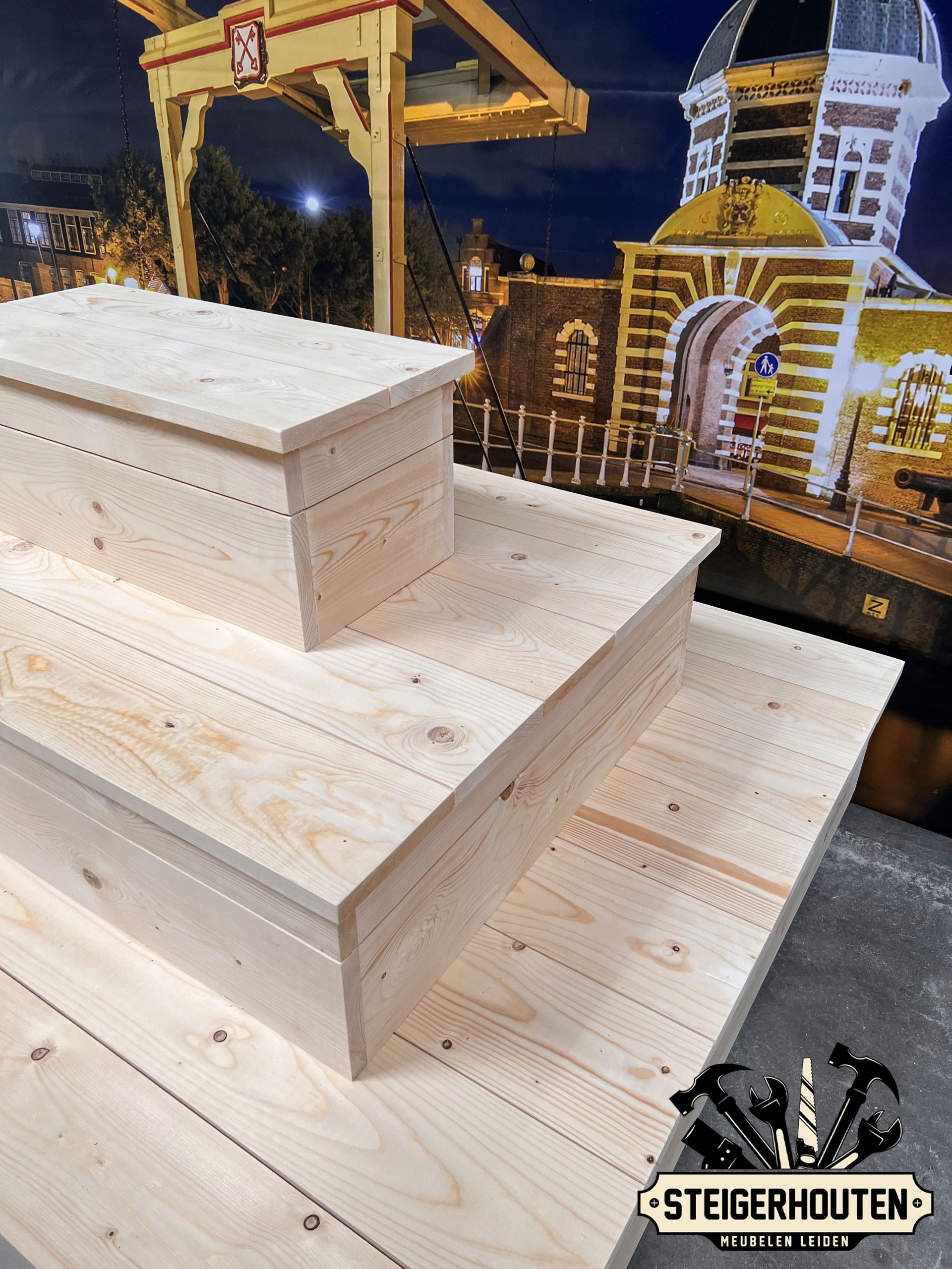 Steigerhouten Decoratie Display
