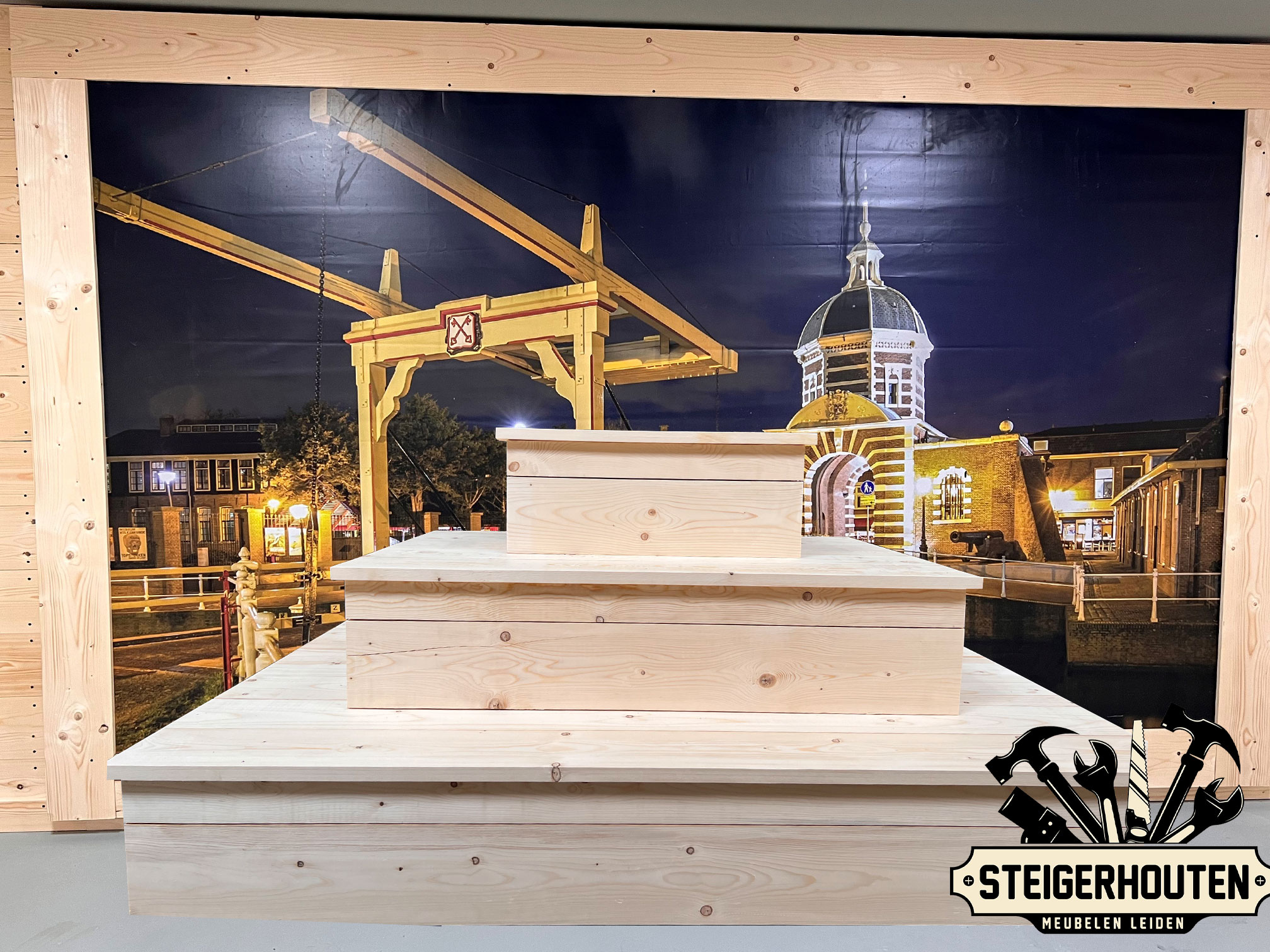 Steigerhouten Decoratie Display