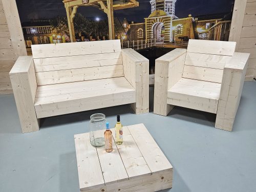 Steigerhouten Loungebank Set Diana