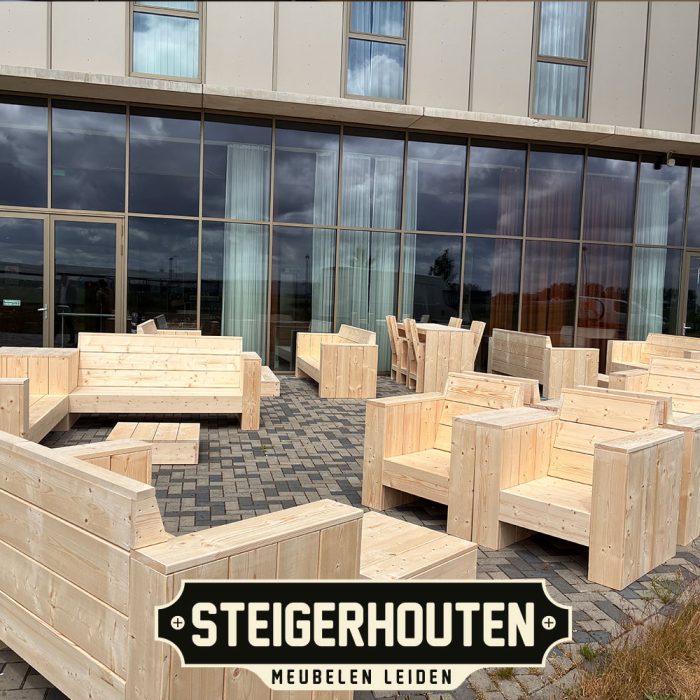 Steigerhouten Statafel Luxe – Robuuste Bartafel voor Horeca, Tuin of Feest - Afbeelding 10