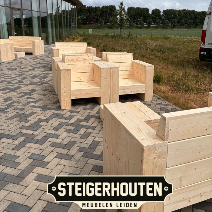 Steigerhouten Statafel Luxe – Robuuste Bartafel voor Horeca, Tuin of Feest - Afbeelding 11