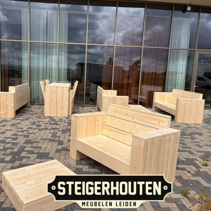 Steigerhouten Bartafel – Robuuste Hoge Tafel voor Binnen of Buiten - Afbeelding 9