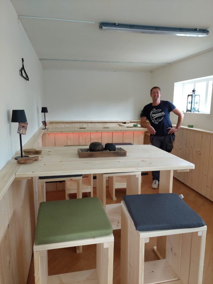 Steigerhouten Statafel Luxe – Robuuste Bartafel voor Horeca, Tuin of Feest - Afbeelding 9