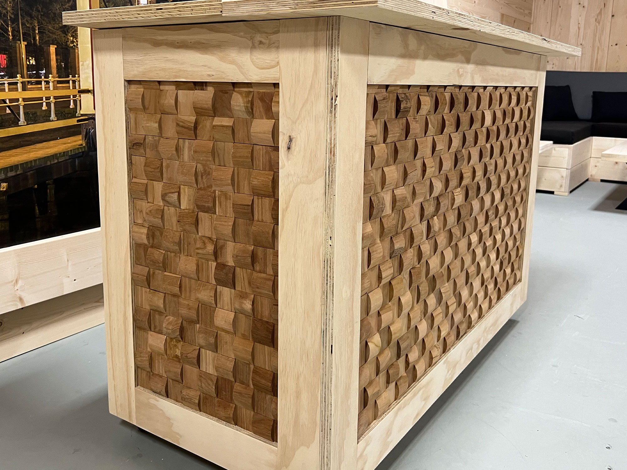 Houten toonbank teak