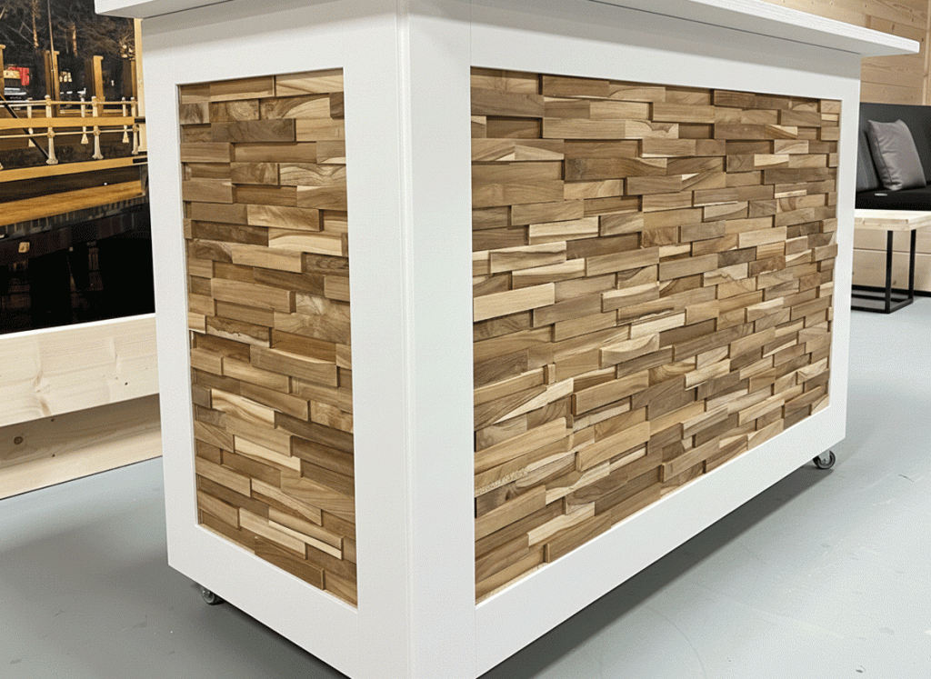 Toonbank met teak latten