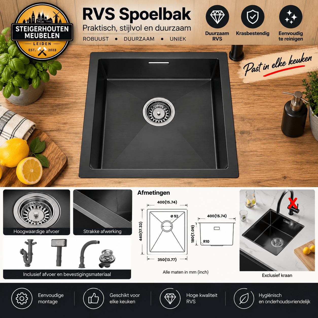 RVS spoelbak: stijlvol en duurzaam