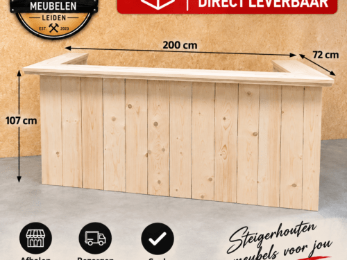 Steigerhouten Bar 200 cm - Direct Leverbaar