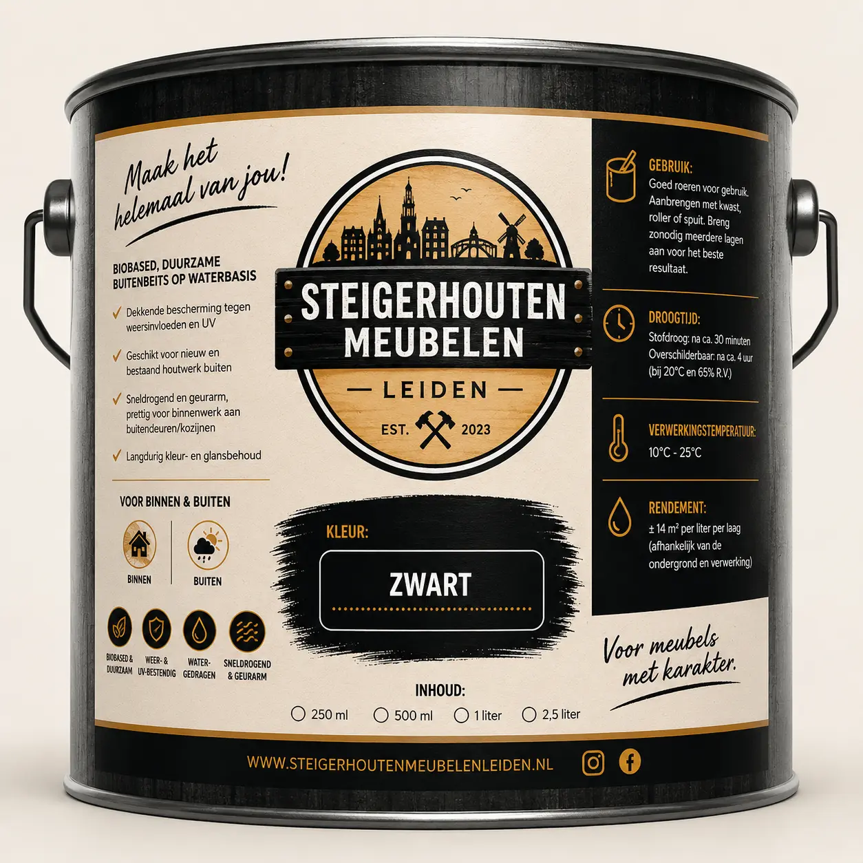 SML Premium Houtverf – Zwart