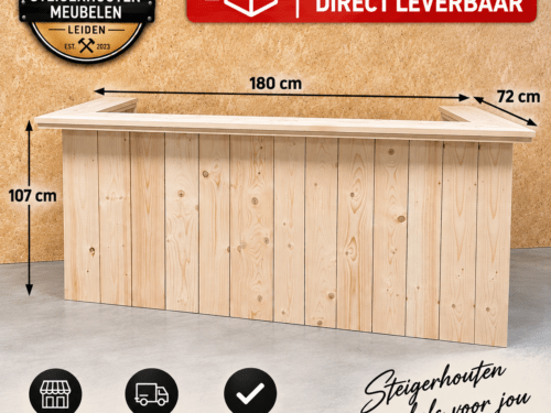 Steigerhouten Bar 180 cm - Direct Leverbaar