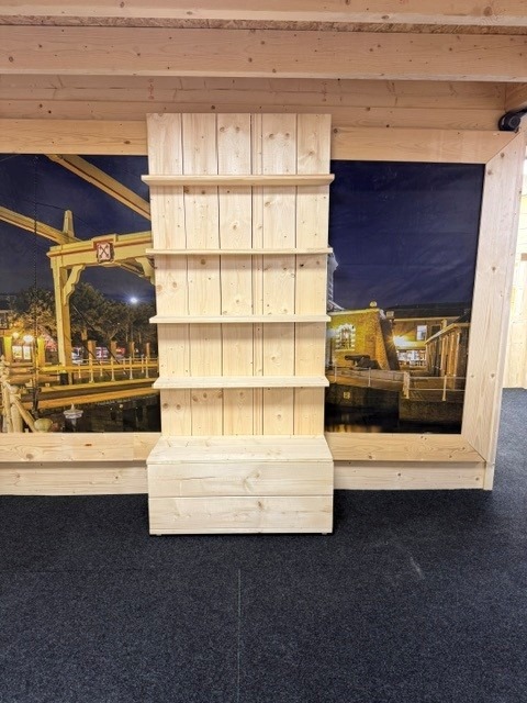 Steigerhouten Display Stelling - 240 cm - Direct Leverbaar - Afbeelding 2